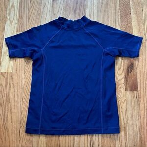 Lands’ End Navy Blue Short Sleeve Rash Guard Top size small